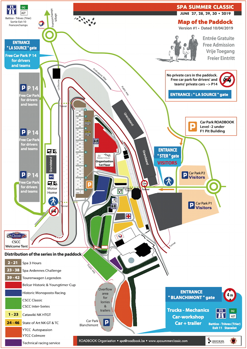 Map of the Paddock – SPA 3 HOURS